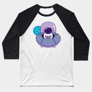 Cute Astronaut Spaceship Baseball T-Shirt